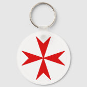 Cross Of Malta v2 (rood op wit) Sleutelhanger (Achterkant)