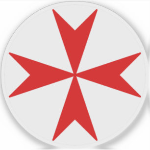 Cross Of Malta v2 (rood op wit) Sticker
