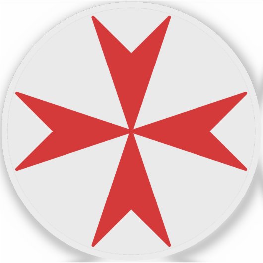 Cross Of Malta v2 (rood op wit) Sticker (Voorkant)