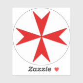Cross Of Malta v2 (rood op wit) Sticker (Vel)
