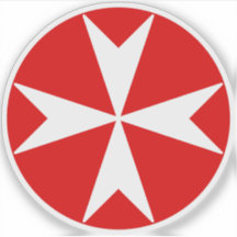 Cross Of Malta v2 (wit op rood)