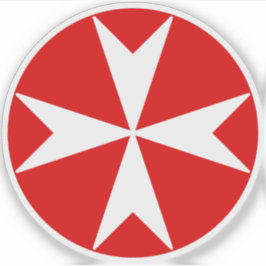 Cross Of Malta v2 (wit op rood) Sticker