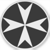 Cross Of Malta v2 (wit op zwart) Sticker (Voorkant)