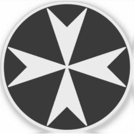 Cross Of Malta v2 (wit op zwart) Sticker