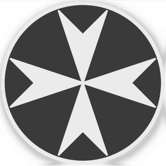 Cross Of Malta v2 (wit op zwart) Sticker (Voorkant)