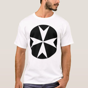 Cross Of Malta v2 (wit op zwart) T-shirt