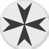 Cross Of Malta v2 (zwart op wit) Sticker (Voorkant)