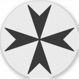 Cross Of Malta v2 (zwart op wit) Sticker