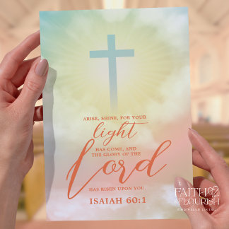 Cross Ombre Sky Clouds Schriftkerk Bulletin