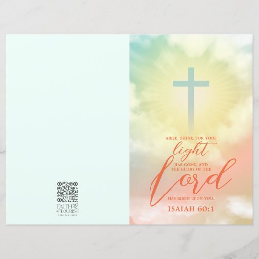 Cross Ombre Sky Clouds Schriftkerk Bulletin (Voorkant)