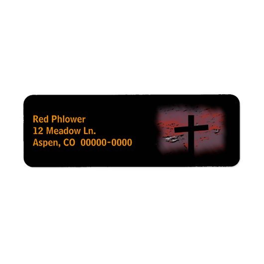 Cross op zwart etiket (Voorkant)
