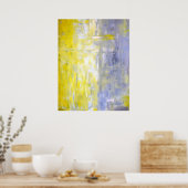 'Cross-over' Grijze Abstracte kunst Poster (Keuken)