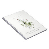 Cross-Paarse Wildbloem Floral Baptisme Guestbook Notitieboek (Rechterzijde)