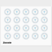 Cross Party Stickers-blauw & zilver Ronde Sticker (Vel)