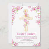 Cross Pasen Lunch roze orchidee bloemen Kaart (Voorkant)