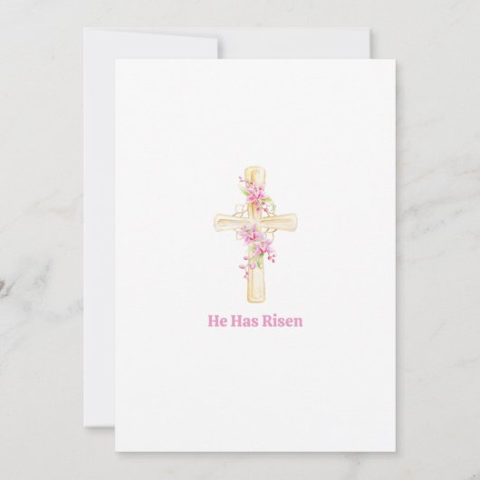 Cross Pasen Lunch roze orchidee bloemen Kaart (Achterkant)