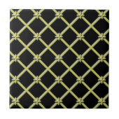 Cross Pattern Black en Golds Tegel Tegeltje (Voorkant)