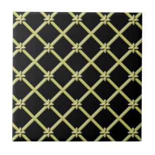 Cross Pattern Black en Golds Tegel Tegeltje