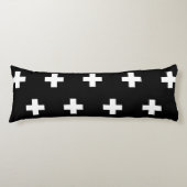 Cross Pattern Black en White Lichaamskussen (Voorkant)