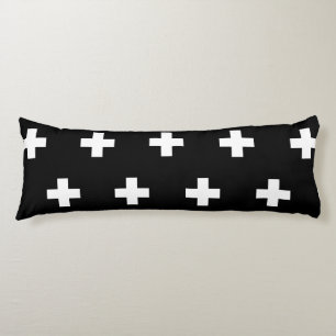Cross Pattern Black en White Lichaamskussen