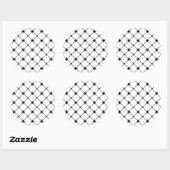 Cross Pattern Black en White Ronde Sticker (Vel)