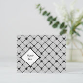 Cross Pattern Dank je zwarte witte Briefkaarten (Staand voorkant)