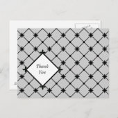 Cross Pattern Dank je zwarte witte Briefkaarten (Voorkant / Achterkant)
