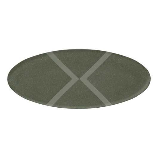 Cross Pattern Moss Green Name Tag (Voorkant)
