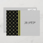 Cross Pattern RSVP Black White Crosses Briefkaarte Uitnodiging Briefkaart (Voorkant / Achterkant)