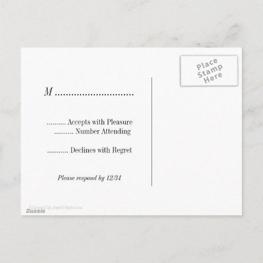 Cross Pattern RSVP Black White Crosses Briefkaarte Uitnodiging Briefkaart (Achterkant)