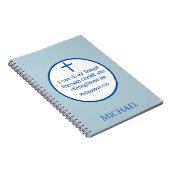 Cross Philippians 4:13 Blue Notitieboek (Rechterzijde)