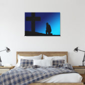Cross Prayer Banner Canvas Afdruk (Insitu (Slaapkamer))