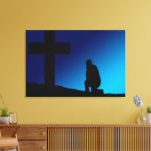 Cross Prayer Banner Canvas Afdruk (Insitu (Woonkamer))