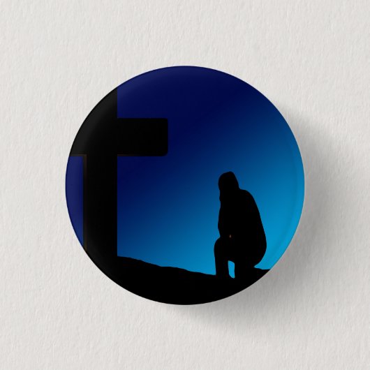Cross Prayer Banner Ronde Button 3,2 Cm (Voorkant)