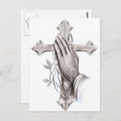 Cross Praying Briefkaart (Voorkant / Achterkant)
