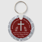 Cross Praying Hands Church Jubileum Souvenirs Sleutelhanger (Voorkant)