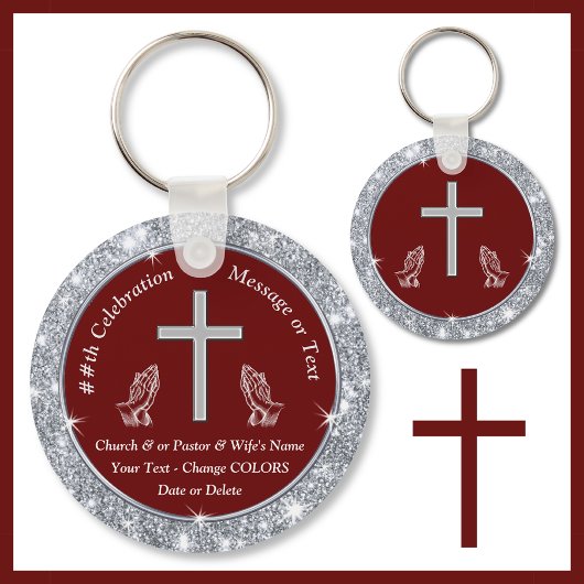 Cross Praying Hands Church Jubileum Souvenirs Sleutelhanger