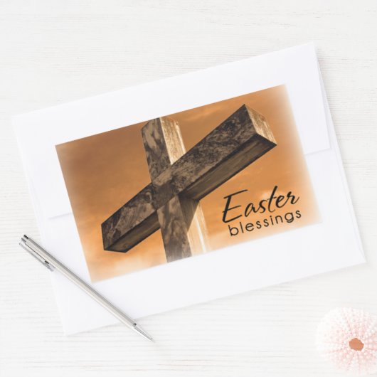 Cross Rechthoekige Sticker (Envelop)