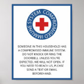 Cross Red Blue Compromised Immune System Poster (Voorkant)