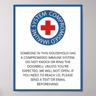 Cross Red Blue Compromised Immune System Poster