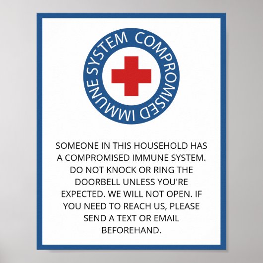 Cross Red Blue Compromised Immune System Poster (Voorkant)