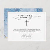 Cross religieuze begrafenis bedankkaart (Voorkant / Achterkant)