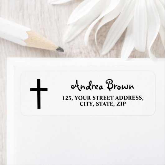 Cross Return Address Etiket (Insitu)