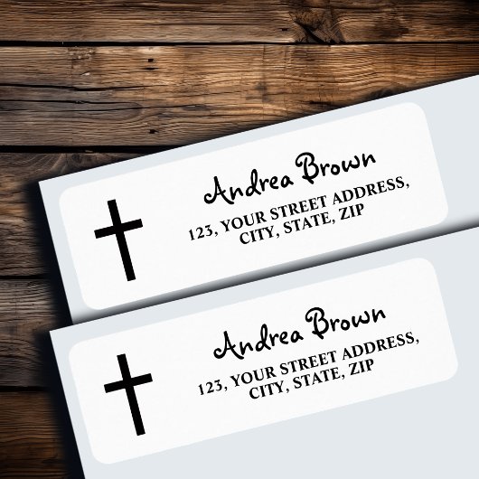 Cross Return Address Etiket