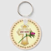 Cross Roos Christelijke sleutelhanger (Voorkant)