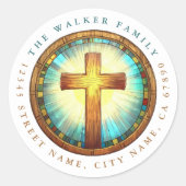 Cross Round Stickers (Voorkant)