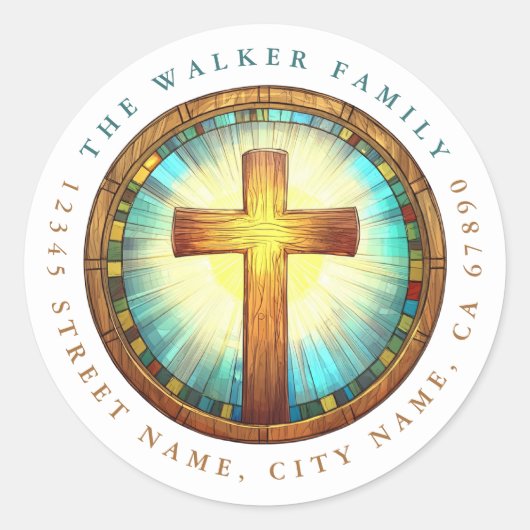 Cross Round Stickers (Voorkant)