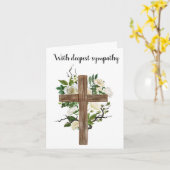 Cross & rozen sympathie kaart. Bewerkbaar. Kaart (Gele Bloem)