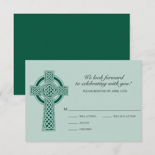 Cross RVSP-Kaart RSVP Kaartje (Voorkant / Achterkant)