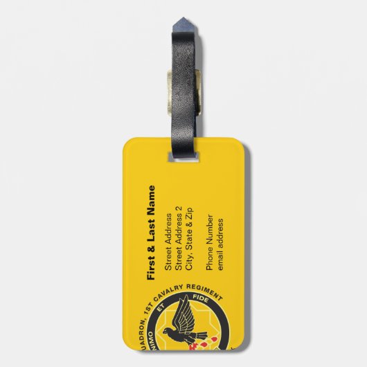 Cross Sabres/Gold Bagagelabel -  (Achterkant verticaal)